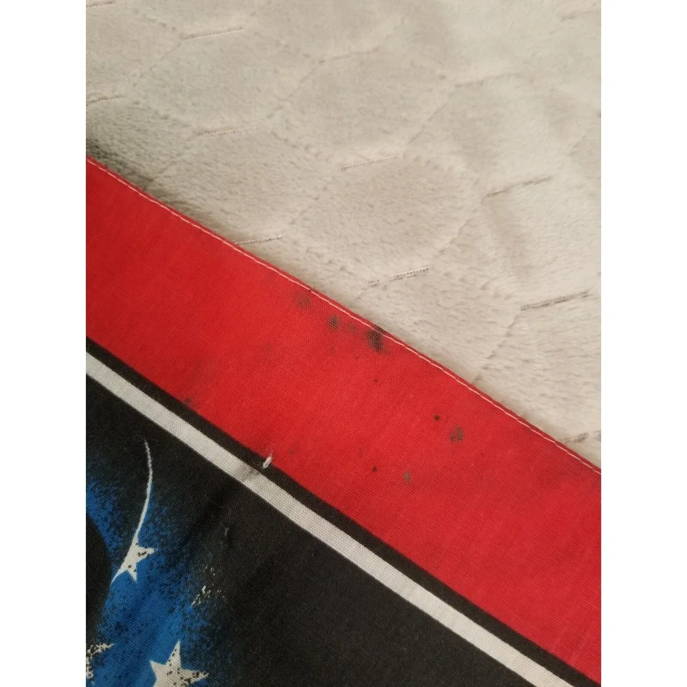 VTG‎ Harley Davidson Bandana DOUBLE BAR & SHIELD USA FLAG USA Flaws See Pics